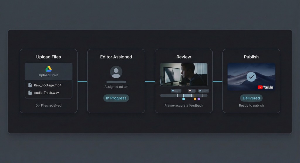 Platform workflow from upload to publish